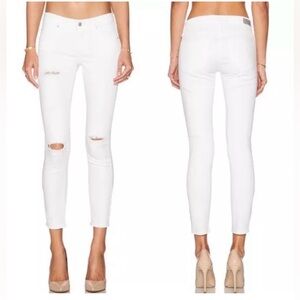 AGOLDE Colette Crop Skinny‎ White Distressed Jeans Size 25